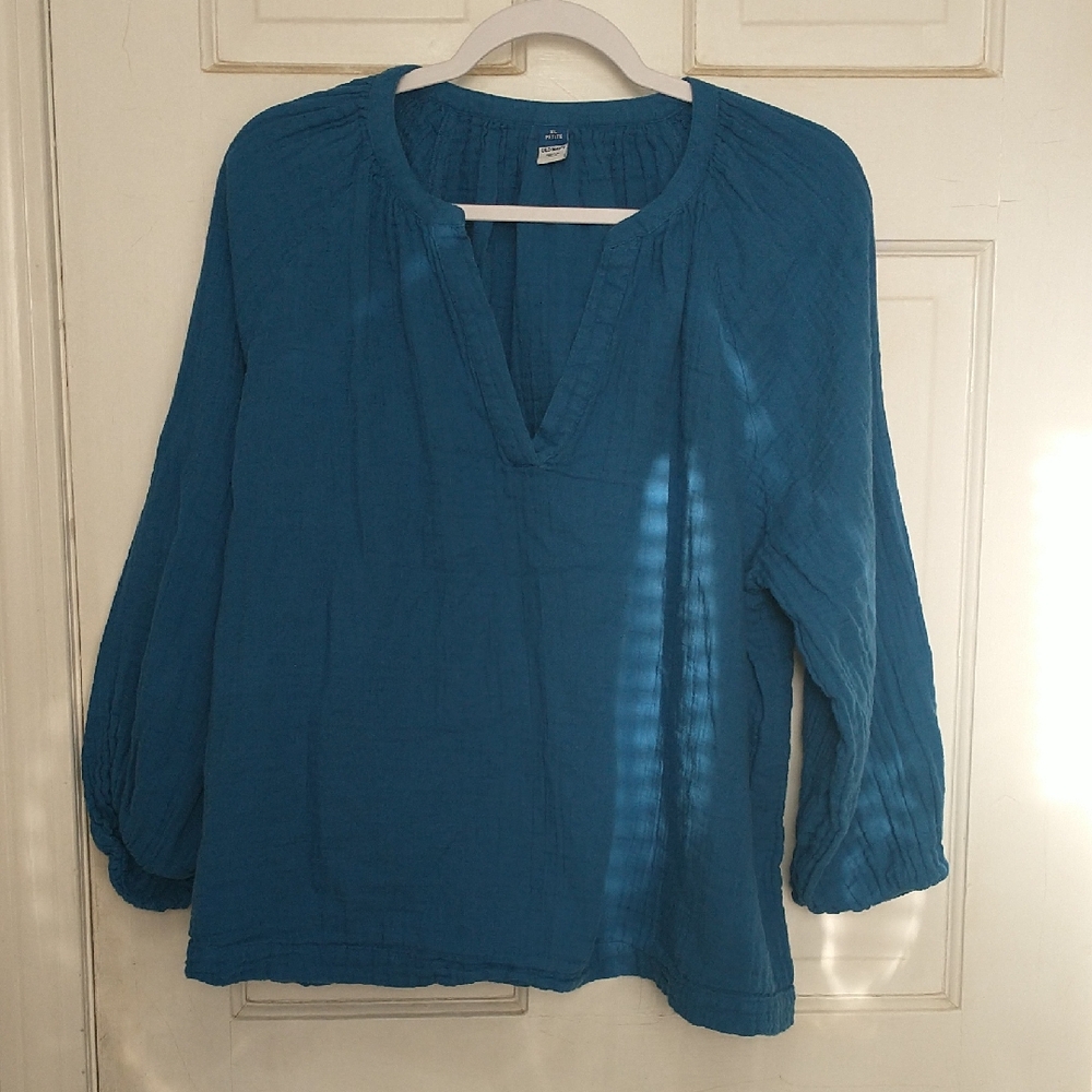 Old Navy Teal V-Neck Peasant Tunic